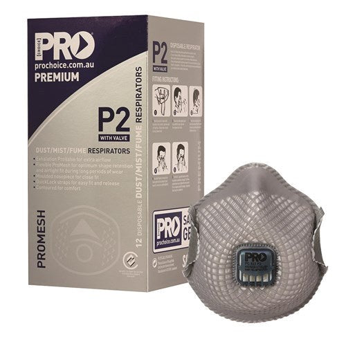 PRO Mesh P2 Dust Masks with Valve - 12 Pack