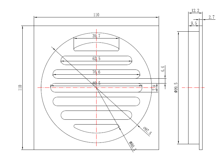 TECHNO Floor Wastes - Grate Style